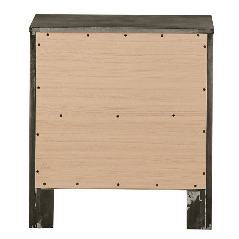 Pemberly Row Set of 2 Engineered Wood 2-Drawer Nightstands in Gray