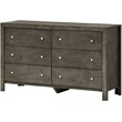 Pemberly Row Set of 2 Transitional 6-Drawer Dresser and Mirror in Gray