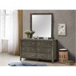 Pemberly Row Set of 2 Transitional 6-Drawer Dresser and Mirror in Gray