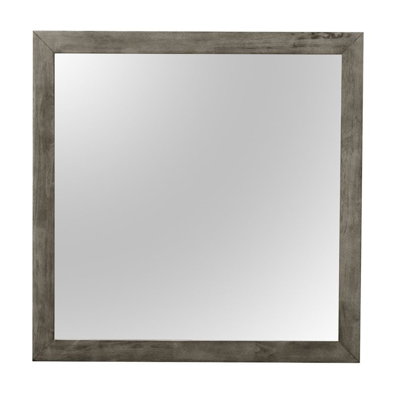 Pemberly Row Set of 2 Transitional 6-Drawer Dresser and Mirror in Gray