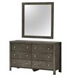 Pemberly Row Set of 2 Transitional 6-Drawer Dresser and Mirror in Gray