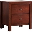 Pemberly Row Set of 2 Engineered Wood 2-Drawer Nightstands in Cherry