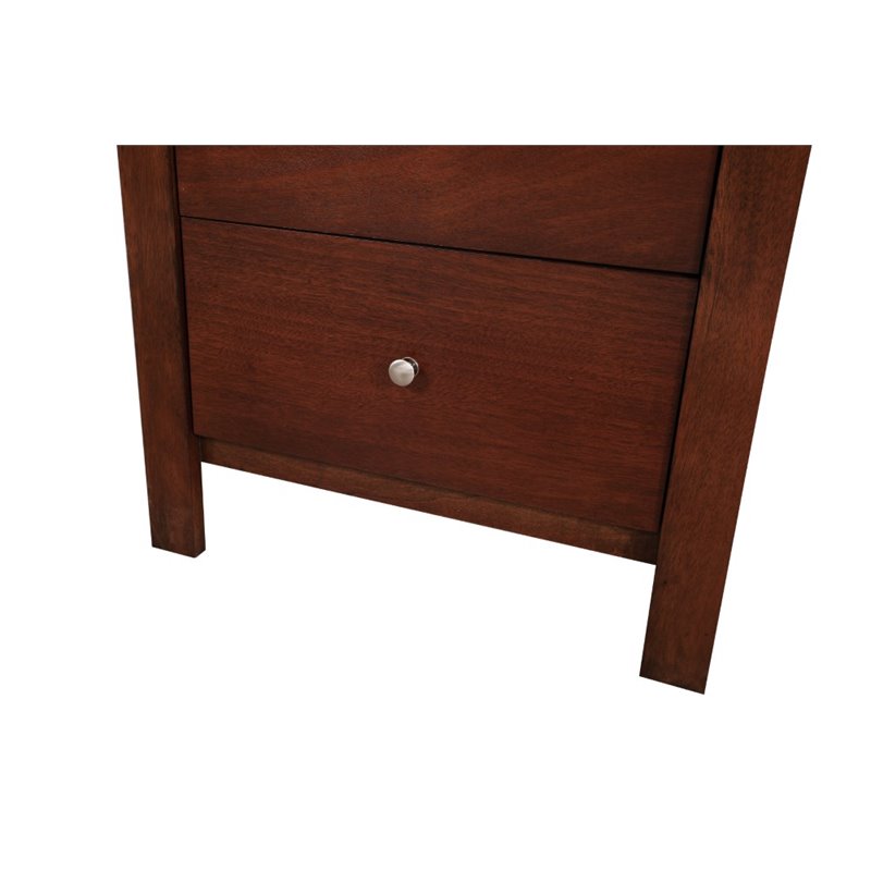 Pemberly Row Set of 2 Engineered Wood 2-Drawer Nightstands in Cherry
