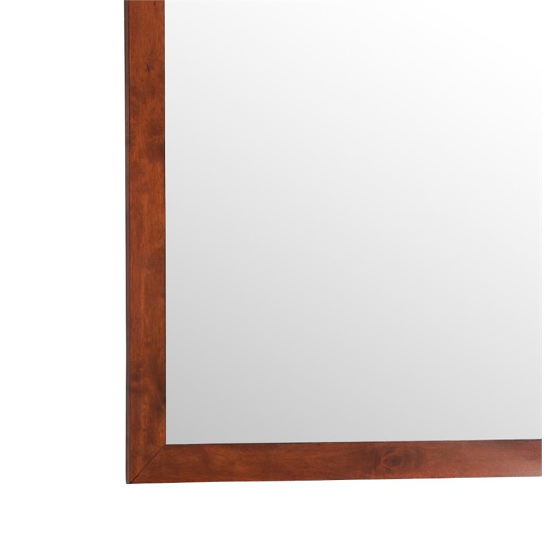 Pemberly Row Set of 2 Transitional 6-Drawer Dresser and Mirror in Cherry
