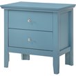 Pemberly Row Set of 2 Engineered Wood 2-Drawer Nightstands in Teal