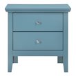 Pemberly Row Set of 2 Engineered Wood 2-Drawer Nightstands in Teal
