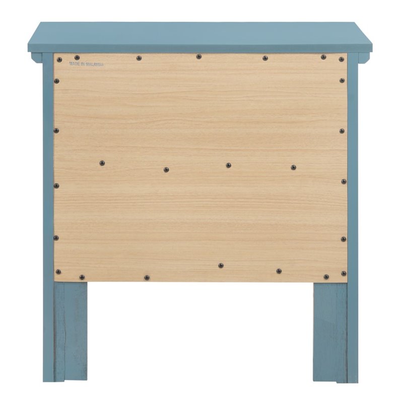 Pemberly Row Set of 2 Engineered Wood 2-Drawer Nightstands in Teal