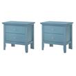 Pemberly Row Set of 2 Engineered Wood 2-Drawer Nightstands in Teal