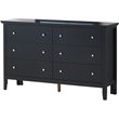 Pemberly Row Set of 3 Transitional Dresser and Nightstand and Mirror in Black