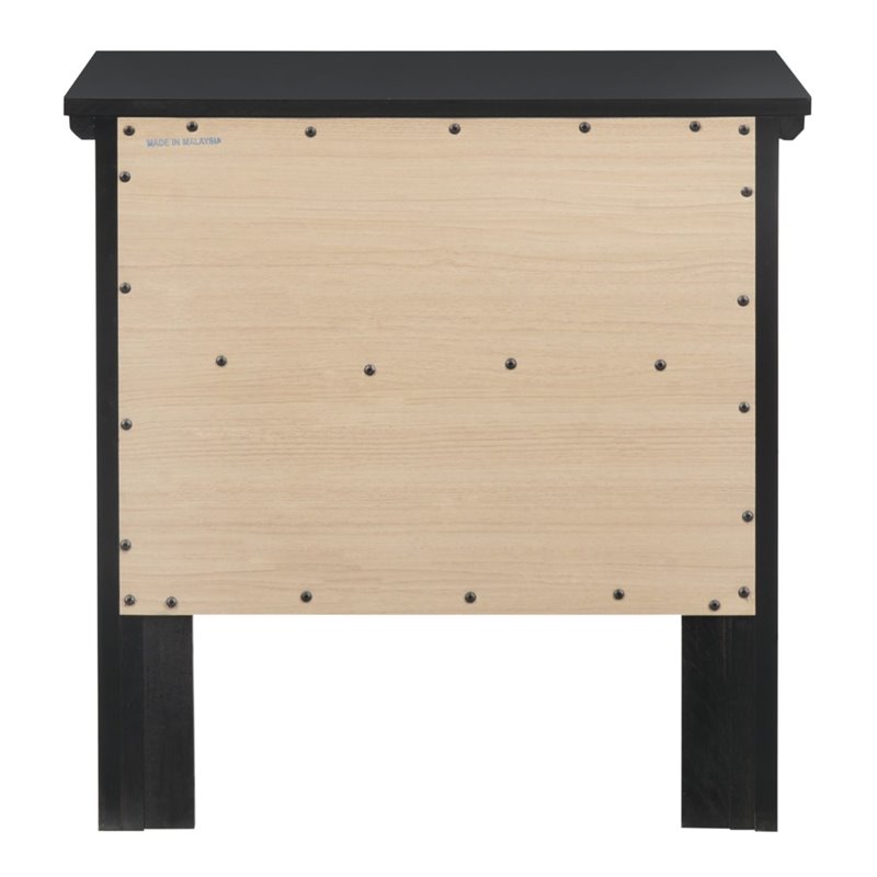 Pemberly Row Set of 3 Transitional Dresser and Nightstand and Mirror in Black
