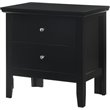 Pemberly Row Set of 3 Transitional Dresser and Nightstand and Mirror in Black
