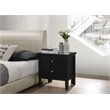 Pemberly Row Set of 3 Transitional Dresser and Nightstand and Mirror in Black