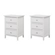 Pemberly Row Set of 2 Engineered Wood 3-Drawer Nightstands in White