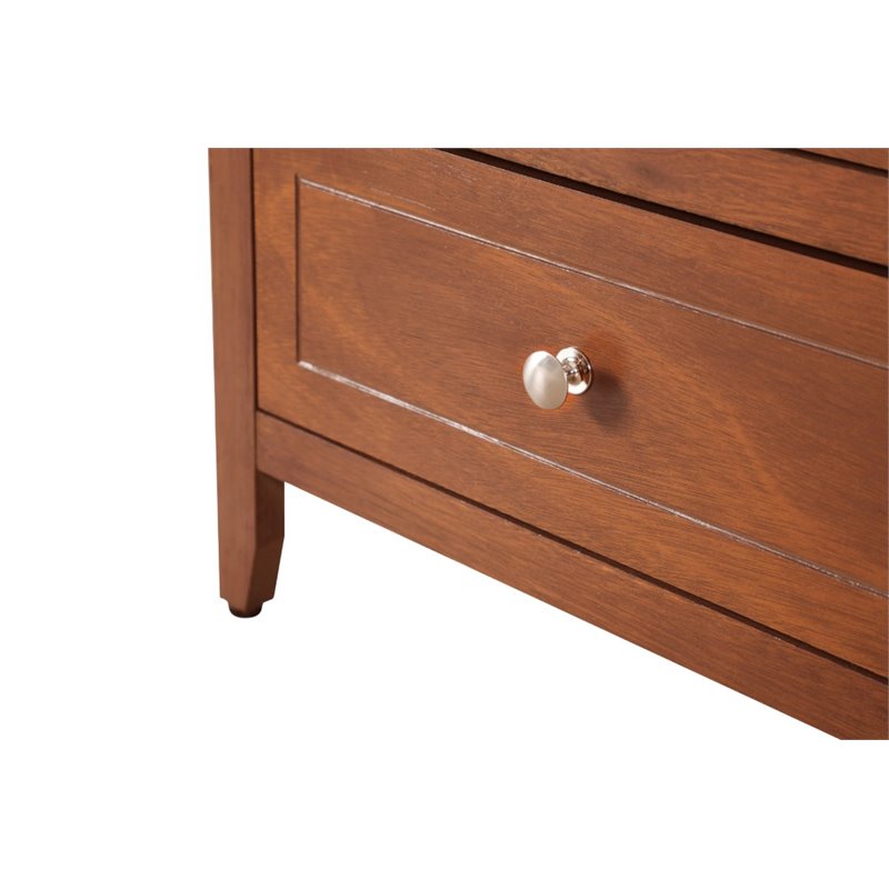 Pemberly Row Set of 2 Engineered Wood 3-Drawer Nightstands in Oak