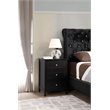 Pemberly Row Set of 2 Engineered Wood 3-Drawer Nightstands in Black