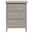 Pemberly Row Set of 2 Engineered Wood 3-Drawer Nightstands in Silver Champagne