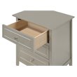 Pemberly Row Set of 2 Engineered Wood 3-Drawer Nightstands in Silver Champagne