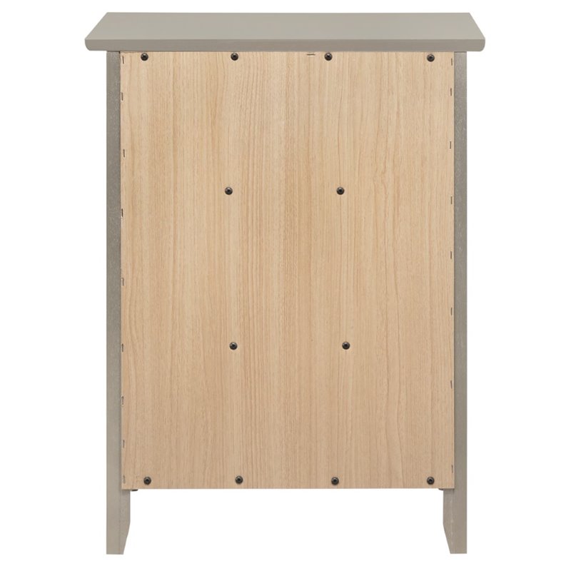 Pemberly Row Set of 2 Engineered Wood 3-Drawer Nightstands in Silver Champagne