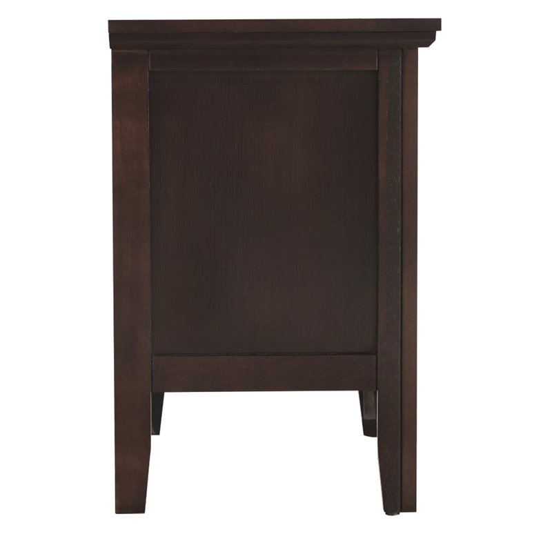 Pemberly Row Set of 2 Engineered Wood 2-Drawer Nightstands in Espresso