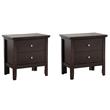 Pemberly Row Set of 2 Engineered Wood 2-Drawer Nightstands in Espresso
