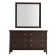 Pemberly Row Set of 2 6-Drawer Dresser and Mirror in Espresso