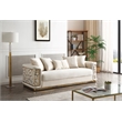 Pemberly Row Set of 2 Modern Velvet Loveseat and Sofa in Ivory