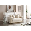 Pemberly Row Set of 2 Modern Velvet Loveseat and Sofa in Ivory