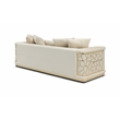 Pemberly Row Set of 2 Modern Velvet Loveseat and Sofa in Ivory