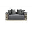 Pemberly Row Set of 2 Modern Velvet Sofa and Loveseat in Dark Gray