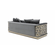 Pemberly Row Set of 2 Modern Velvet Sofa and Loveseat in Dark Gray
