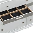 Pemberly Row Set of 3 Modern Dresser and Nightstand and Mirror in White
