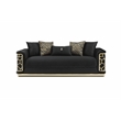 Pemberly Row Set of 2 Modern Velvet Loveseat and Sofa in Black
