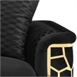 Pemberly Row Set of 2 Modern Velvet Loveseat and Sofa in Black