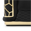 Pemberly Row Set of 2 Modern Velvet Loveseat and Sofa in Black
