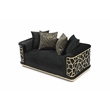 Pemberly Row Set of 2 Modern Velvet Loveseat and Sofa in Black