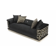Pemberly Row Set of 2 Modern Velvet Loveseat and Sofa in Black