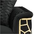 Pemberly Row Set of 2 Modern Velvet Loveseat and Sofa in Black