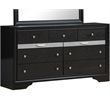 Pemberly Row Set of 2 Modern Wood Dresser in Black and Mirror in Gray
