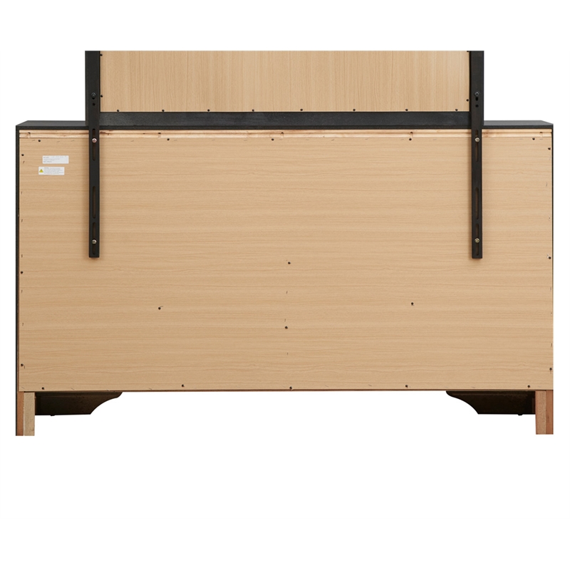 Pemberly Row Set of 2 Modern Wood Dresser and Mirror in Gray