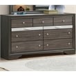 Pemberly Row Set of 2 Modern Wood Dresser and Mirror in Gray