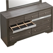 Pemberly Row Set of 2 Modern Wood Dresser and Mirror in Gray