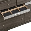 Pemberly Row Set of 2 Modern Wood Dresser and Mirror in Gray