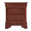 Pemberly Row Set of 2 King Sleigh Bed and 2-Drawer Nightstand in Cherry