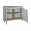 Pemberly Row Transitional Wood 2-Door Accent Cabinet with Metal Details in Gray