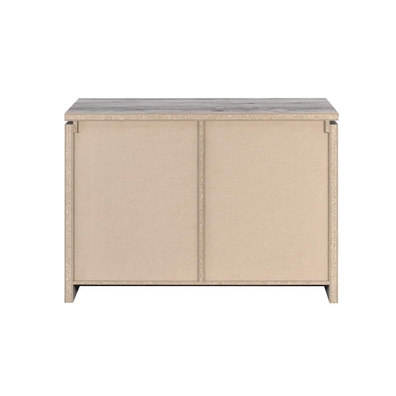 Pemberly Row Transitional Wood 2-Door Accent Cabinet with Metal Details in Gray