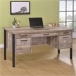 Pemberly Row 4-drawer Farmhouse Wood Office Desk in Weathered Oak and Black
