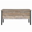 Pemberly Row 4-drawer Farmhouse Wood Office Desk in Weathered Oak and Black
