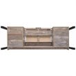 Pemberly Row 4-drawer Farmhouse Wood Office Desk in Weathered Oak and Black
