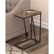 Pemberly Row Contemporary Rectangular Wood Top Accent Table in Tobacco