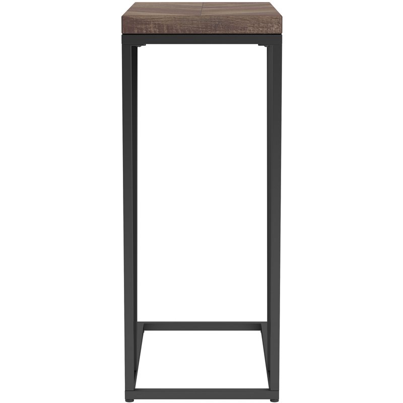 Pemberly Row Contemporary Rectangular Wood Top Accent Table in Tobacco